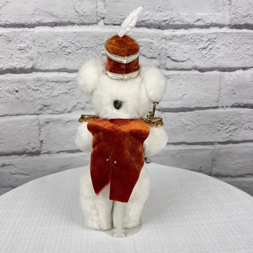 Bearcraft Joyce Ann Haughey White Bear‎ USA Band Horn Trumpet Jointed Plush 13
